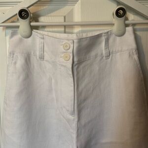Boden Linen High Waist White Wide Leg Pants